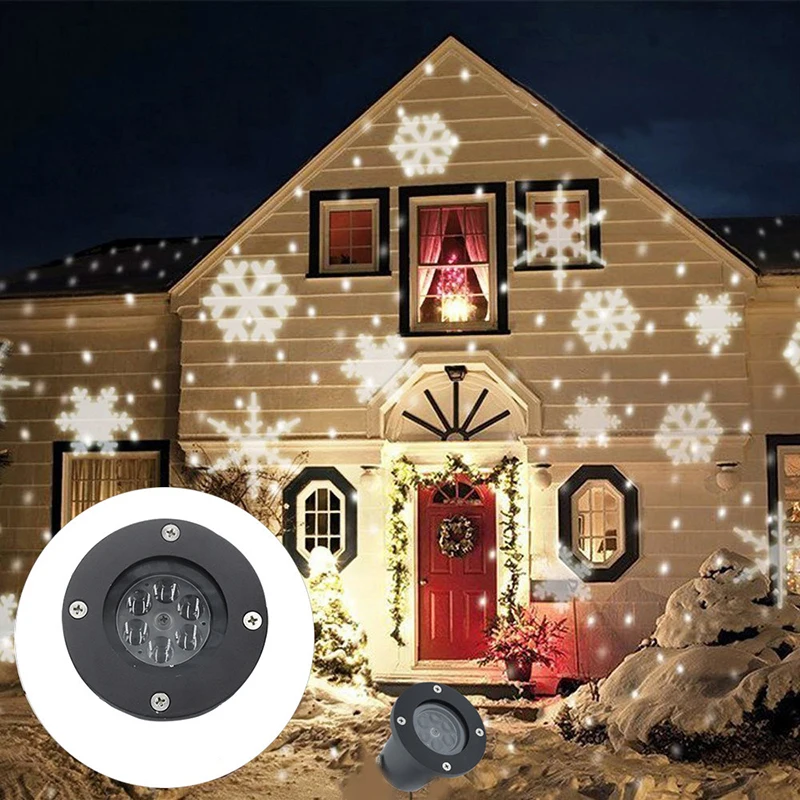 Открытый Снежинка светодиодный этап огни в виде снежинок Игрушка-проектор Водонепроницаемый свет Рождественский праздник белый и RGB Цвет