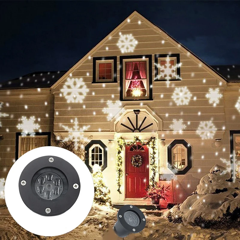 

Outdoor Snowflake LED Stage Snow Lights Projection toy Waterproof Light Christmas Holiday White & RGB Color Lighting party