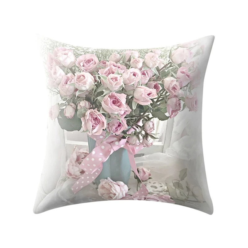 Домашний Модный чехол для подушки с цветочным принтом, мягкий удобный чехол для подушки для гостиной