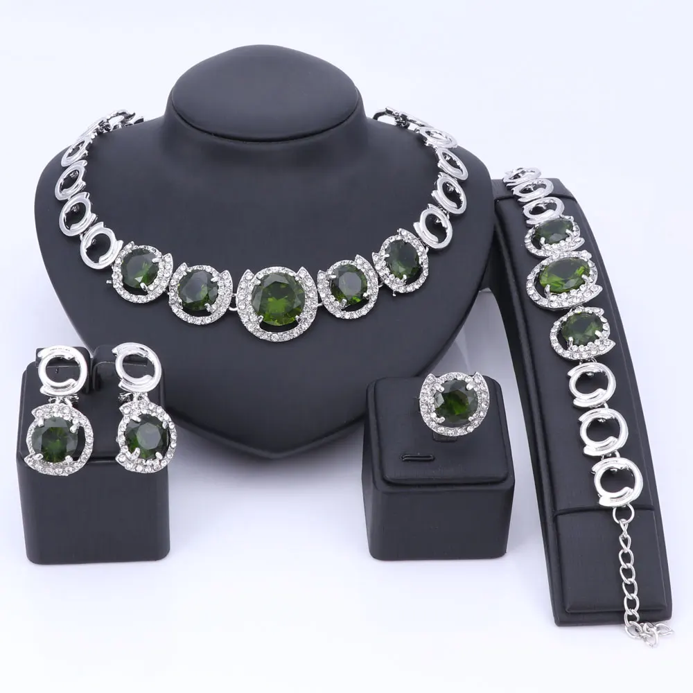 Комплект из колье серёг и браслета с кристаллами|jewelry sets for women|crystal jewelry setjewelry |