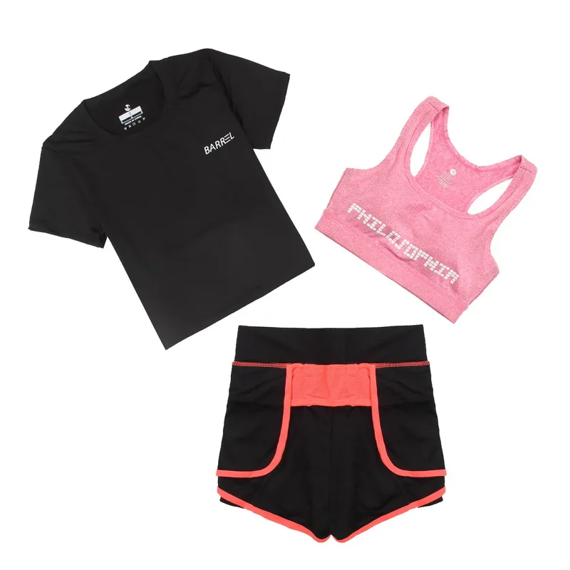 Различные для женщин Йога 3 шт. спортивный комплект бег спортивный костюм бег спортивная одежда для йоги