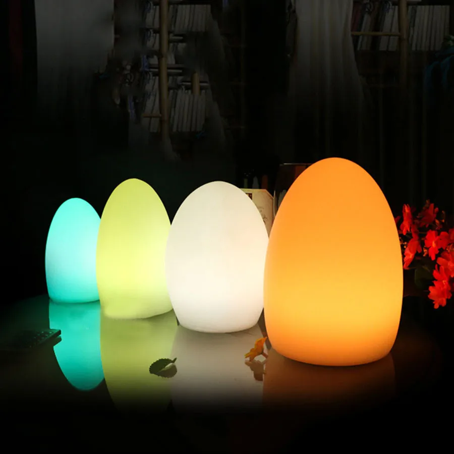 Remote Control Egg Shape RGB LED Night Lights Desk & Table Lamps Garden Decorative Lights Night Lamps