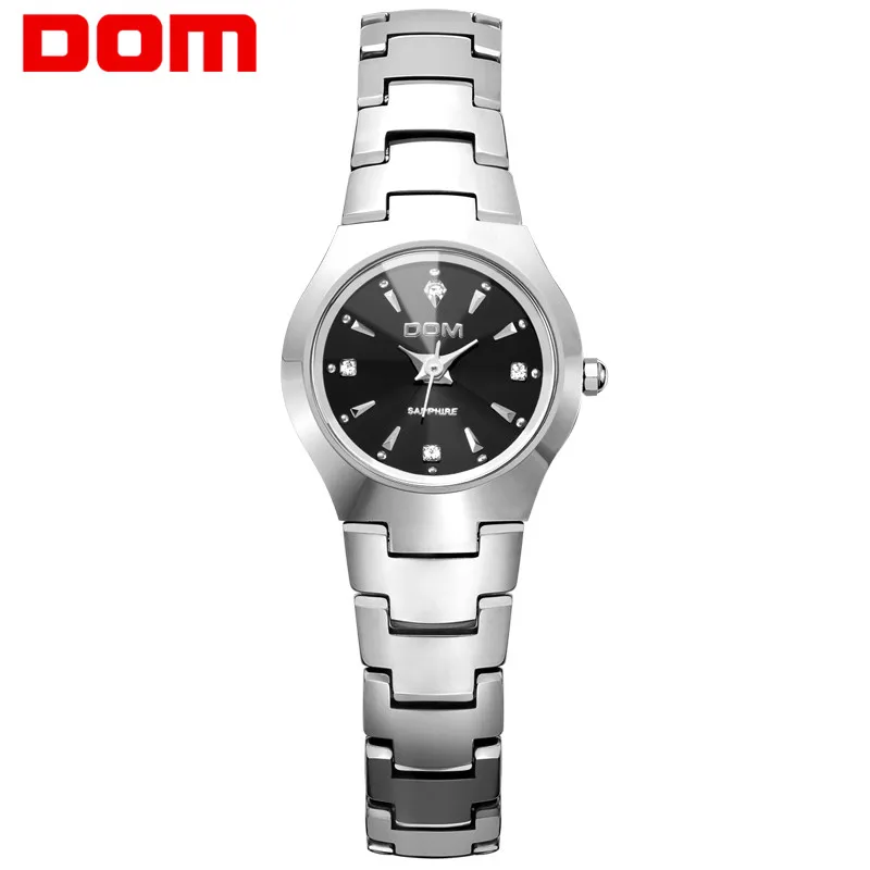 Мужские часы DOM, брендовые, популярные, спортивные, Роскошные, вольфрамовый, стальной ремешок, на запястье, 30 м, водонепроницаемые, бизнес, кварцевые часы, модные, повседневные, W-698 - Цвет: women silver