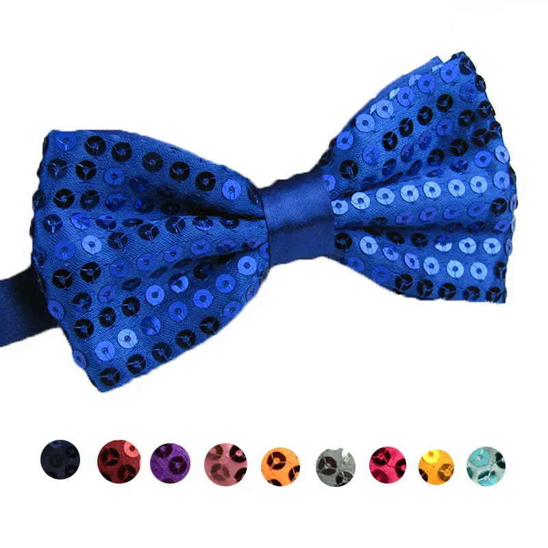

Fashion Men Bowtie Ties For Adult Pink Blue Pre-tied Bow Tie Wedding Formal Male Shirt Adjustable Solid Sequined Bowtie