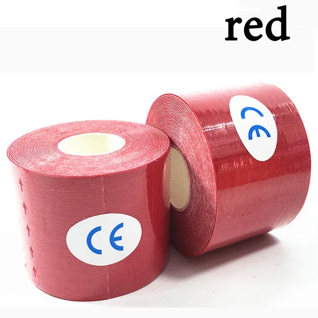 11 color Elastic Tape Muscle Bandage Athletic Recovery Kneepad Sports Safety Pain Relief Knee Pads Support Gym Fitness Bandage Red