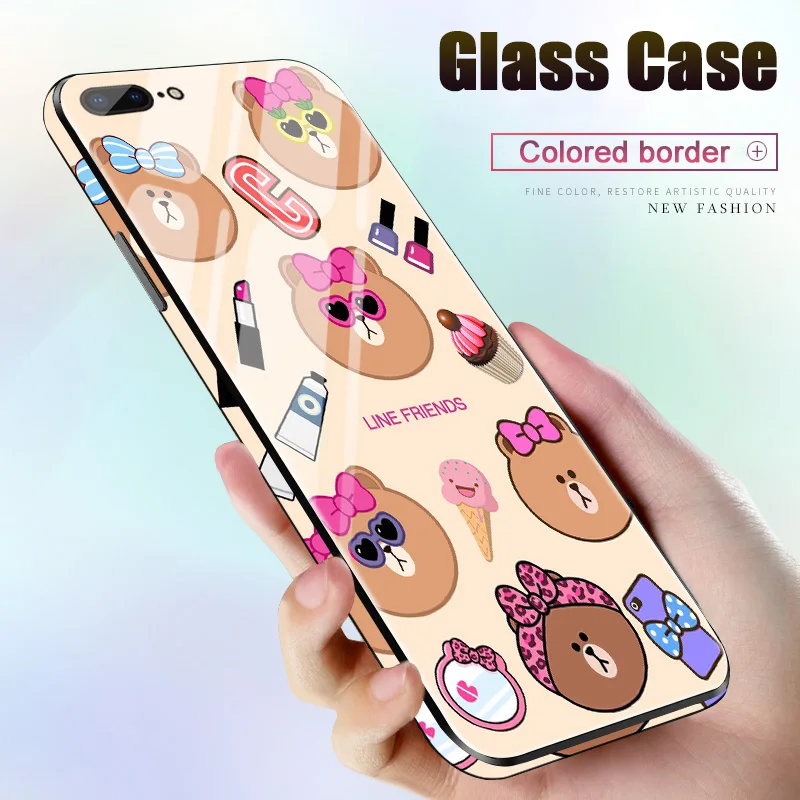 

New Flamingo Qingsong rabbit giraffe pattern phone Cover case For iphone 6 6S 7 8 Plus X 10 XR XS Max Tempered glass phone Cases