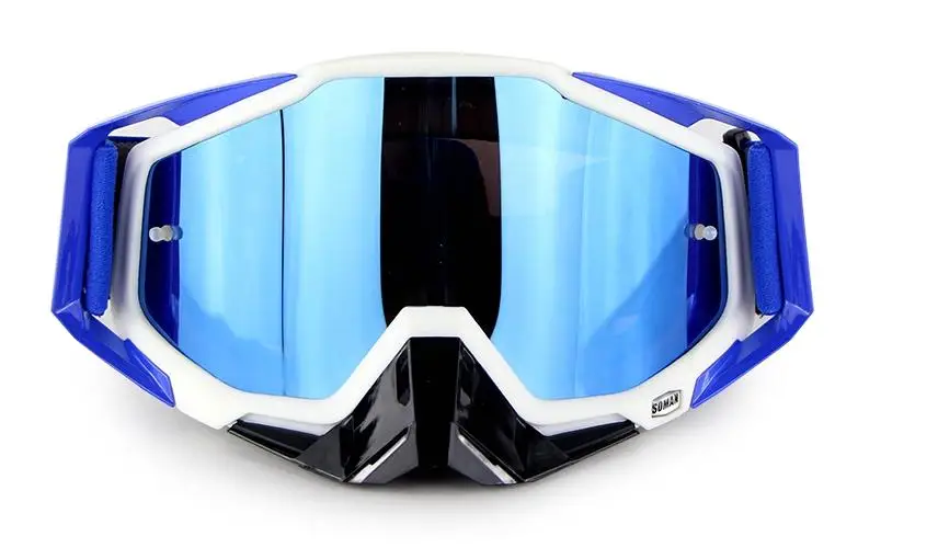 White frame goggles Оригинальные SOMAN Gafas очки для мотокросса очки MX внедорожные велосипедные шлемы очки лыжные спортивные очки маска мото очки - Цвет: White frame goggles