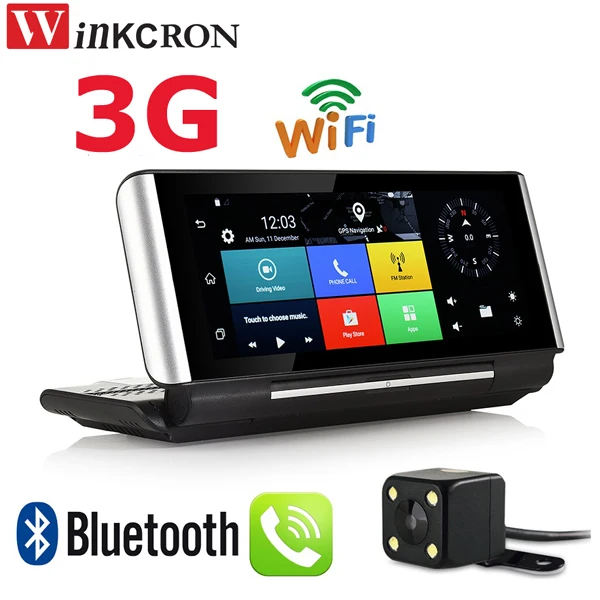 7 inch 3G WIFI Android GPS Navigation Bluetooth 4 0 Phone Call DVR Dual Lens FHD