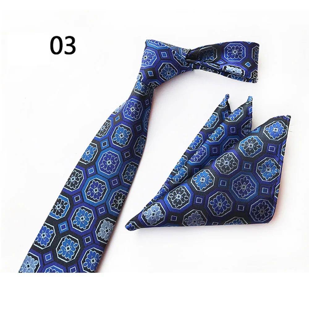 Мужская мода геометрический цветочный Пейсли галстук платок Pocket Square Set BWTHZ0502