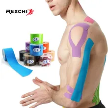 REXCHI 2 размера эластичная кинезиологическая лента для спортивного восстановления, Спортивная безопасность, облегчение боли в мышцах, наколенники, поддержка спортзала, фитнес-бандаж