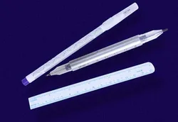 Tatoo Positioning Pencil Brow Mark Pen Washable Skin Tattoo Marker Pen With Measuring Ruler Pens For Eyebrow Lips Tattoos Sale
