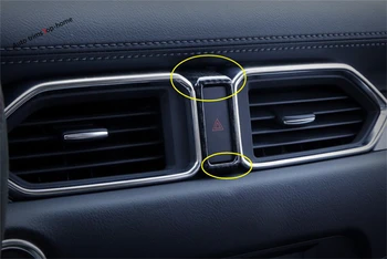 

Yimaautotrims Safety Dashboard Warning Lights Alert Lamp Push Button Cover Trim Interior Fit For Mazda CX-5 CX5 2017 - 2020 ABS