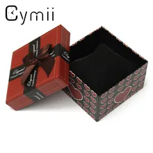 1х коробка для часов, чехол с бантиком, Подарочная коробка для наручных часов, держатель для хранения драгоценностей, 7 цветов, цветная квадратная форма