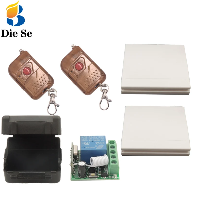 86 Wall Panel Remote Control Switch 433MHz 12V 10A 1Gang Relay Receiver 1 button For Bedroom