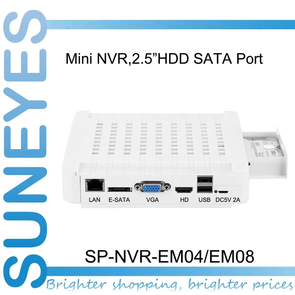  SunEyes SP-NVR-EM04/EM08 4ch/8ch Mini NVR Network HD Video Recorder 720P/1080P Support  ONVIF SATA for 2.5inch HDD 