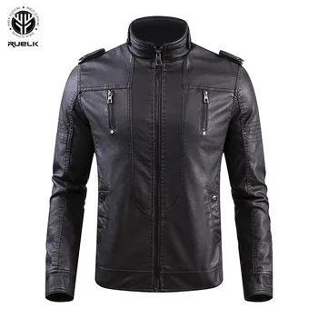 

RUELK Brand Clothing Military Jackets Men Autumn Winter Warm Windbreaker Tactical Jacket Coat Man PU Faux Leather Jackets