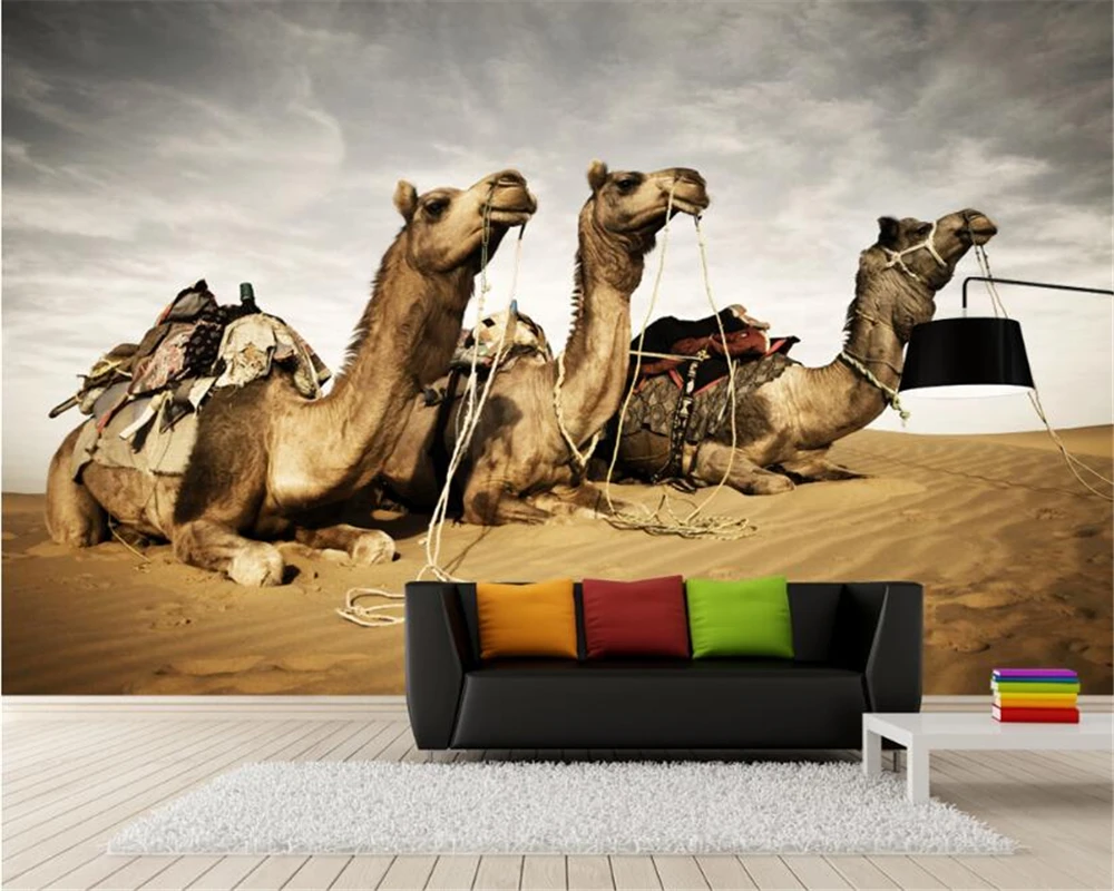3D обои Camel Gobi Desert китайская Фреска ТВ Фон Стена гостиная спальня papel де parede |