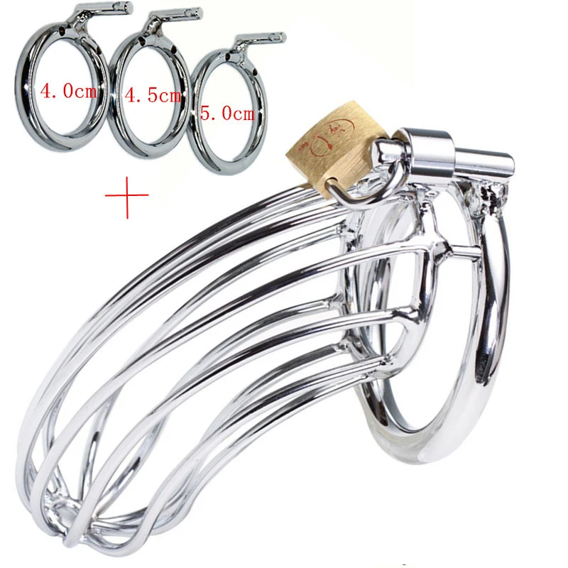 Chastity Locks 3 ring Bird Cage Chastity Device metal cock cage penis lock sex toys for men Virgin lock