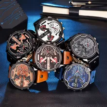Laiteux xinew hommes de mode de luxe montre en cuir date analogique quartz sport mens montres reloj jan9