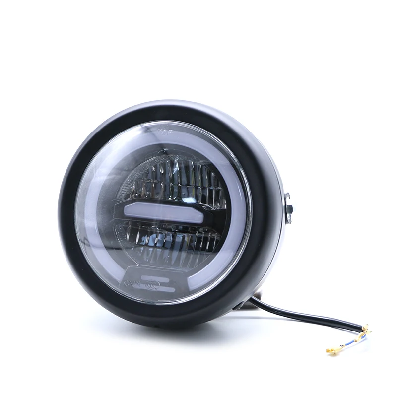 Faro a LED per moto DC 12V Scooter Refit faro moto 6.5 luce anteriore  rotonda staffe Vintage lampada frontale faretto - AliExpress