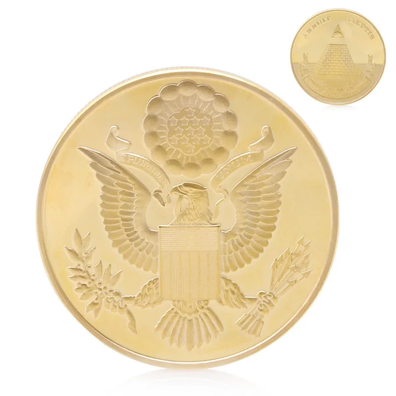 Позолоченная монета Annuit Coeptis, Национальная эмблема, вызов, памятная монета, физическая