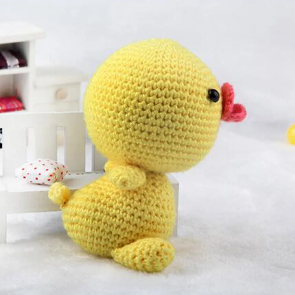 Creative DIY Yellow Duck Doll Crochet Kit Sewing Material Package for Kids Adults Crochet Lovers