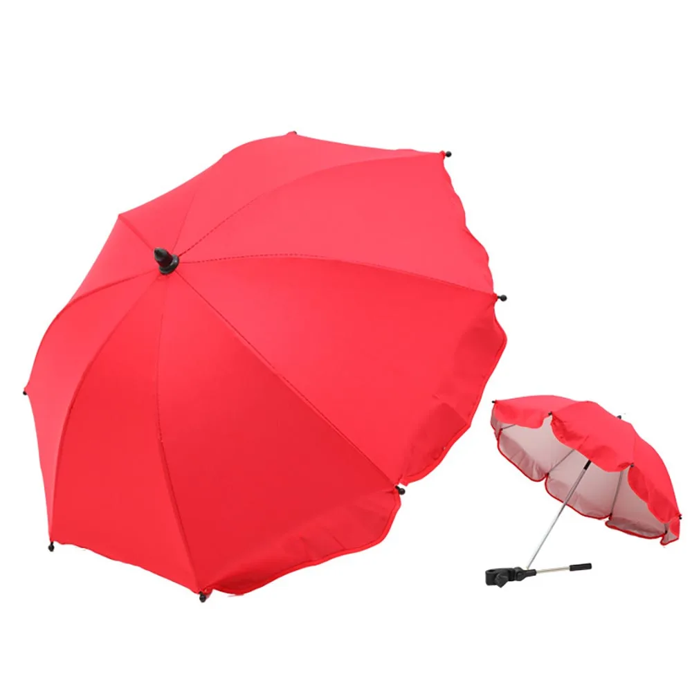 Складной детский солнцезащитный зонтик, открытый зонтик, чехлы для коляски, аксессуары для детской коляски, Солнцезащитный непромокаемый зонтик, детское солнцезащитное укрытие - Цвет: Красный