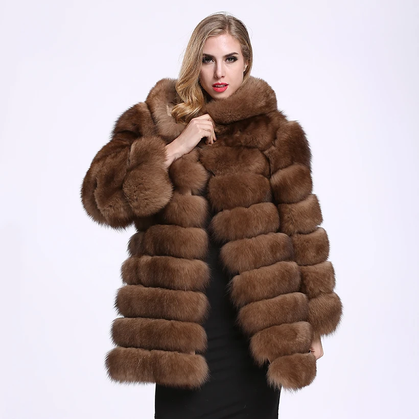Real Luxury Fox Fur Coat Fashion Fur Fox For Women Long Plus Size S 6xl 