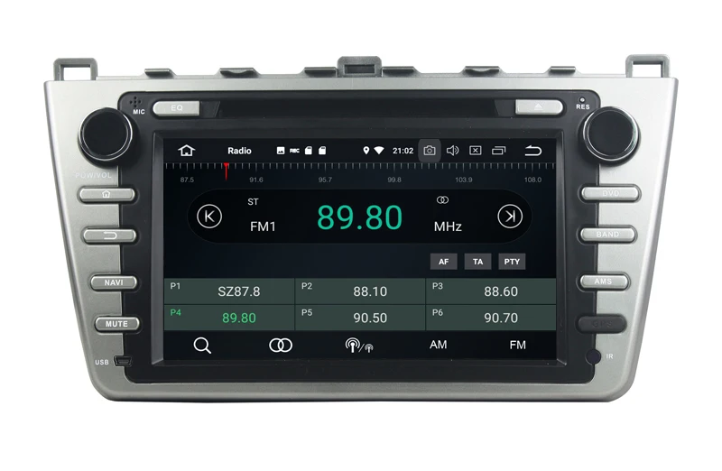 Top Android 9.0 car dvd player for mazda6 ruiyi ultra 2008-2012 with gps navigation radio USB DVD built in wifi mirror link 4G+32G 8
