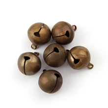 Cascabeles de Metal de bronce de 9 tamaños, cuentas sueltas, decoración para fiestas, decoraciones para árboles de Navidad, accesorios DIYCrafts