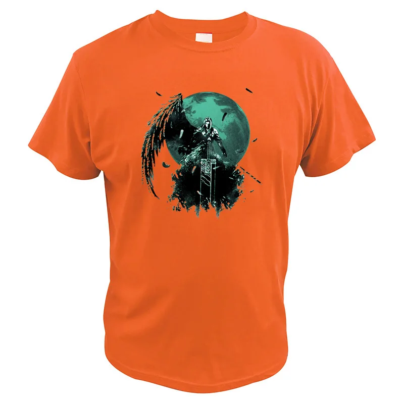 Sephiroth футболка последняя фантазия VII ЕС Размер цифровой печати хлопок топы тройник видео игры Футболка - Цвет: Оранжевый
