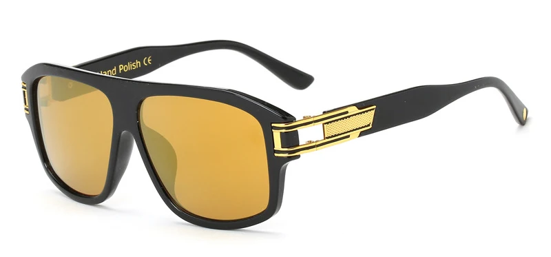 Emosnia негабаритные Модные мужские Квадратные Солнцезащитные очки женские брендовые дизайнерские солнцезащитные очки для женщин градиентные линзы красные пляжные уличные - Цвет линз: C4 Black Gold