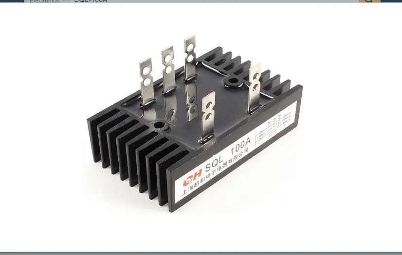 

SQL-100A Type 3 Phase Diode Heatsink Bridge Rectifier 100A 1600V