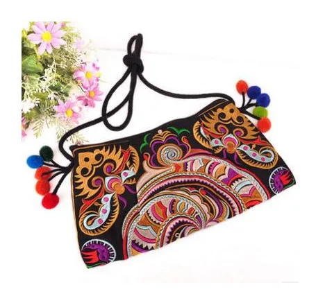 Модные женские сумки с вышивкой! национальные сумки ручной работы с цветочной вышивкой на плечо и через плечо Natioanal Messager - Цвет: 1
