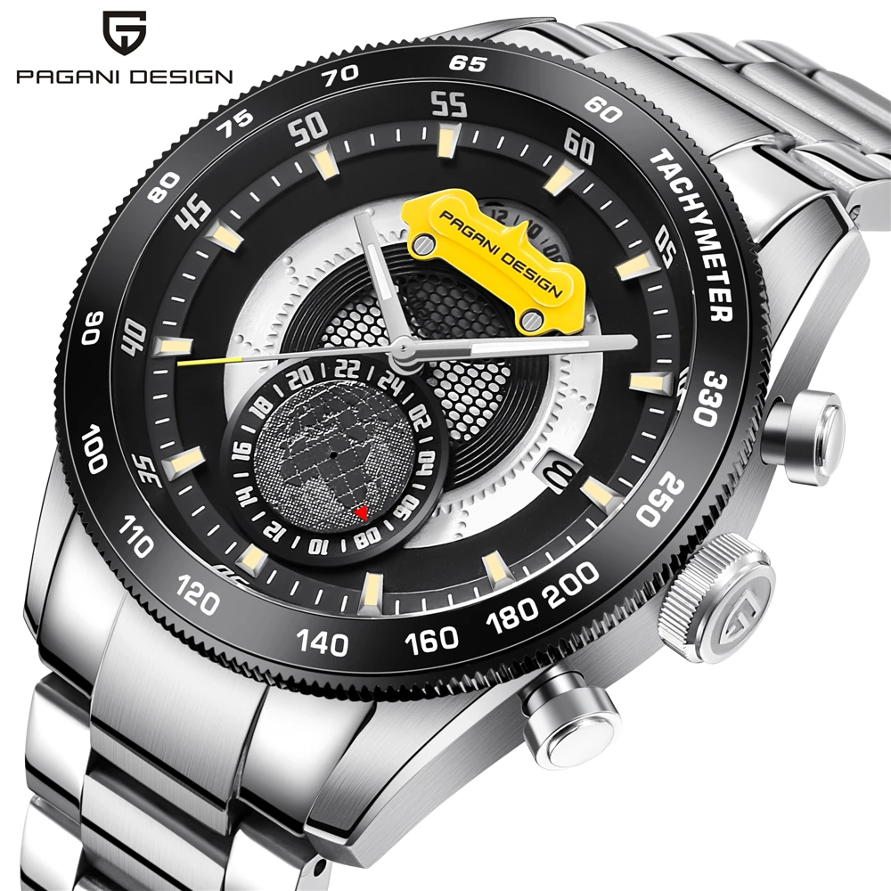 

Luxury Brand PAGANI DESIGN Chronograph Sport Watches Men Hombre Full Stainless Steel Quartz Watch luxury watch mens watches