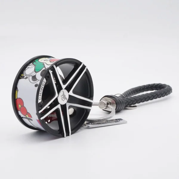 

Car Tuning Wheel Rim Keychain Key Chain Auto Turbo JDM Keyring with disc brake HellaFlush Rear Mirror Pendent Aluminum