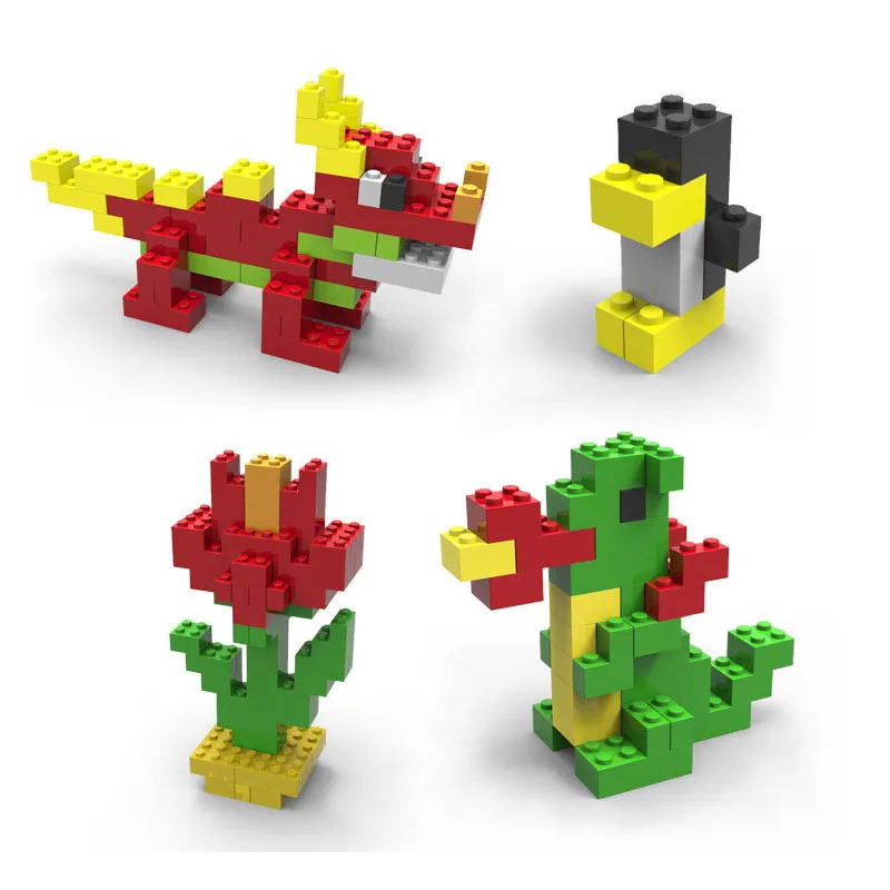 1200 Pcs Building Blocks DIY Legoings City Creative Bricks Set Toy Model Educational Bulk Toys for Children Birthday Gift J03201