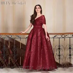Юсеф Aljasmi бордовый блестками мать невесты платья плюс Размеры бальное платье 2018 Арабский вечернее торжественное платье