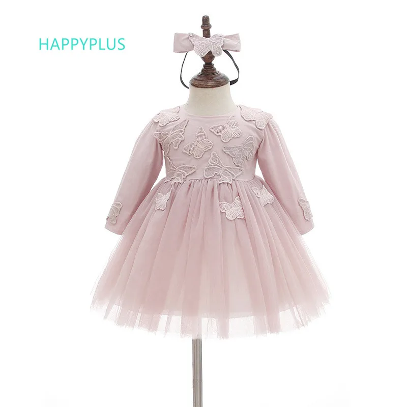 

HAPPYPLUS Long Sleeve /Sleeveless Butterfly Christmas Dress for Baby Girls Gown Bridesmaid Infant First Birthday Birl Party