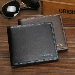 

Wholesale Creative new short wallet men business wallets foreign trade solid color soft cross purse card holder
