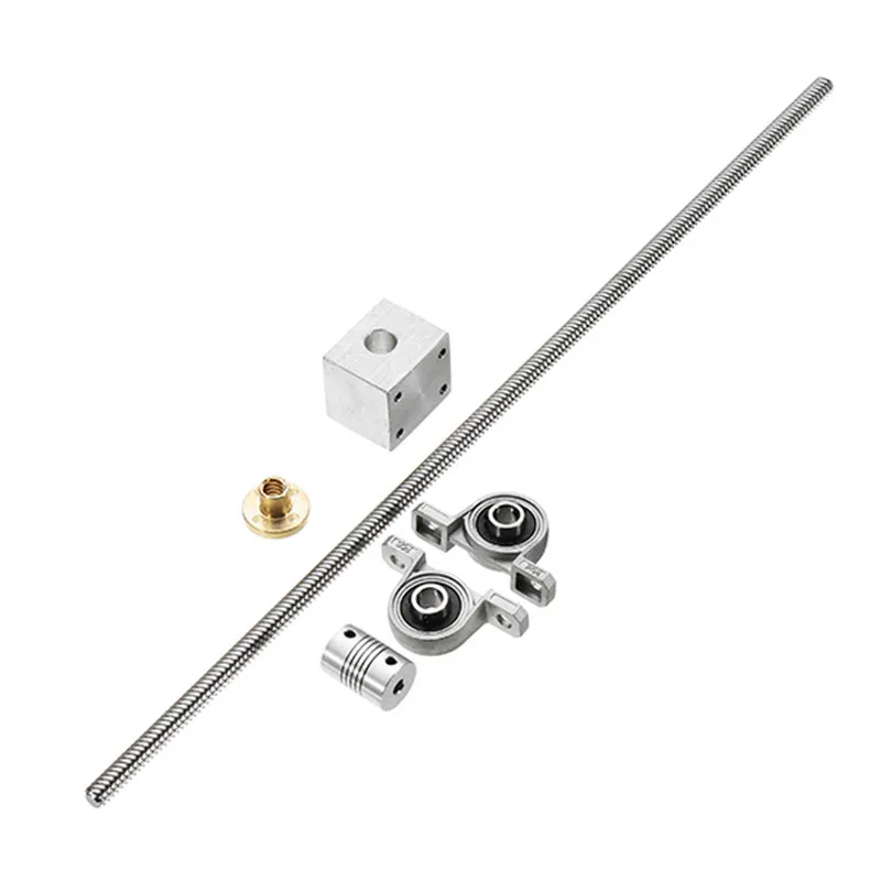 

High Quality 1pc T8 500mm Lead Screw Set With Nut Housing Bracket And Shaft Coupling For CNC Mechanical Working