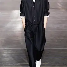 Мужская одежда весна осень модный черный Боди оснастка Свободный Повседневный комбинезон Верхняя одежда певица костюмы