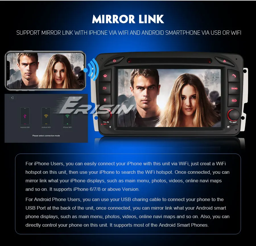Excellent 7" Android 9.0 OS Car DVD Multimedia GPS Radio for Mercedes-Benz C-Class W203 S203 2000-2005 & CLK-Class C209 W209 1998-2004.5 10