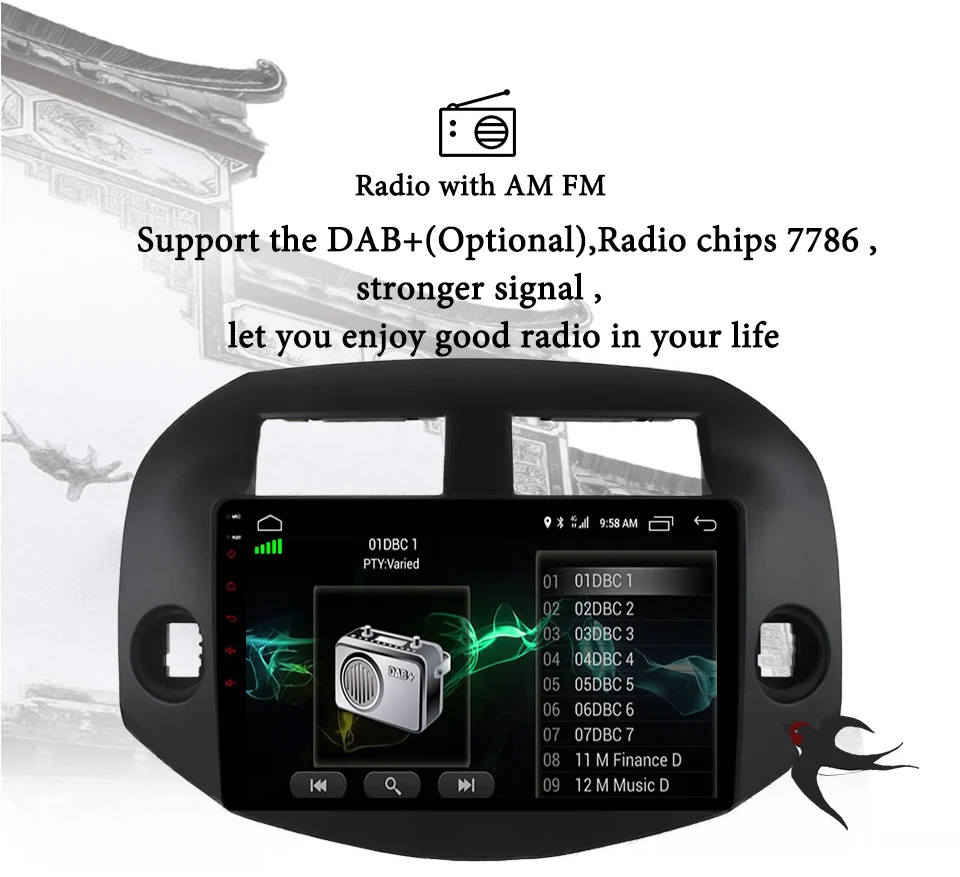 IPS Car Multimedia player 1024*600 Android 9.1 2 din car dvd gps navigation For Toyota RAV4 Rav 4 2007-2011 car radio stereo BT