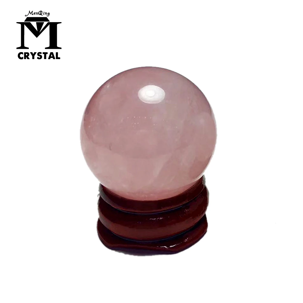 

2019 with wood stand about 25mm of ice kinds of natural pink crystal rose quartz sphere Crystal ball healing Free Shipping