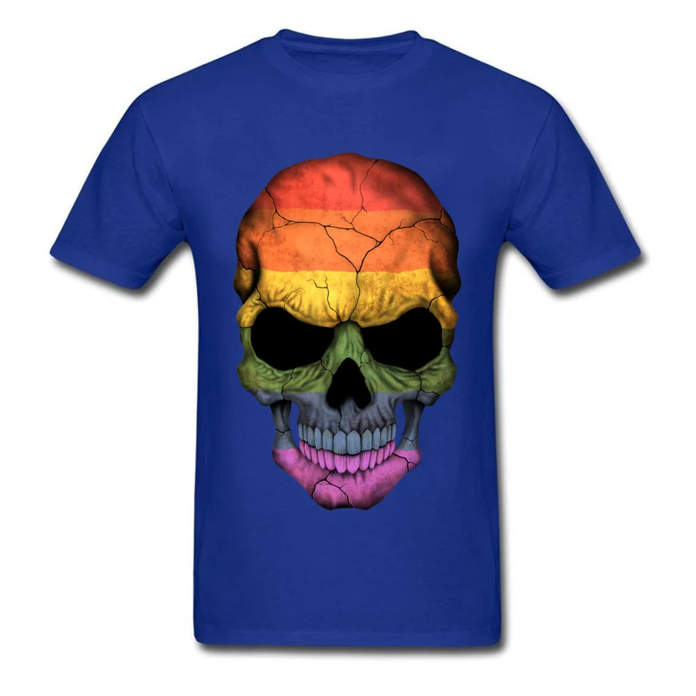Gay Pride Rainbow Flag Skull_blue