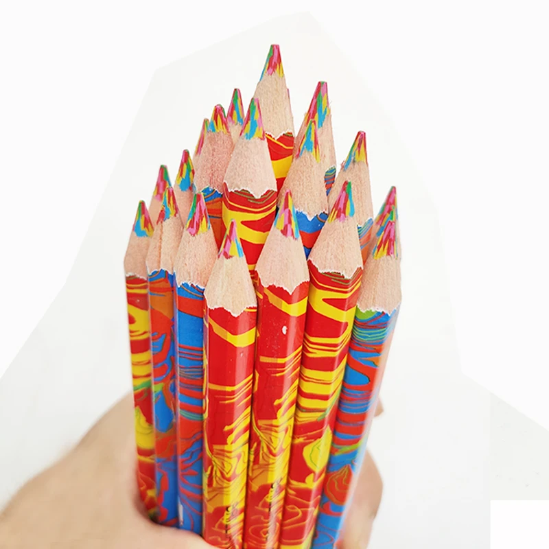 

3pcs/lot 4 In 1 Colored Pencil Wooden Rainbow Color Pencils for Kids Drawing Graffiti Pen Crayon Marker Pens Art School Supplies