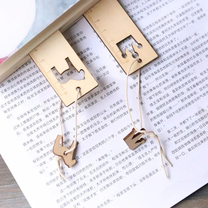 Kawaii милый медведь башня Корона линейка из полой древесины прямые линейки