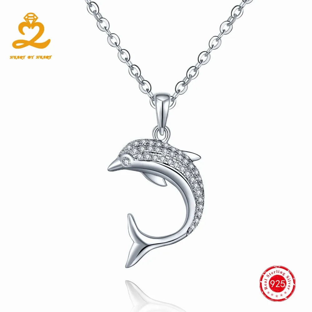 Симпатичные дельфин белый циркон заявление ожерелья ювелирных изделий способа