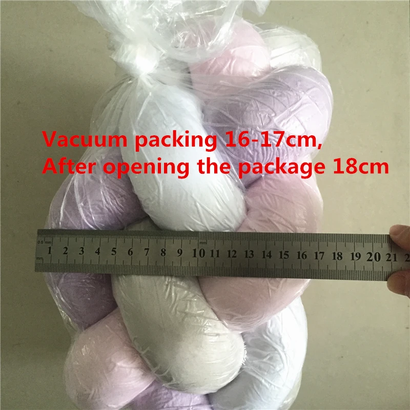 1M/2M/3M Baby Braided Crib Bumpers Knot Pillow Cushion, Four Tied Newborn Nursery bedding,Cot Room Dector